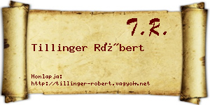 Tillinger Róbert névjegykártya